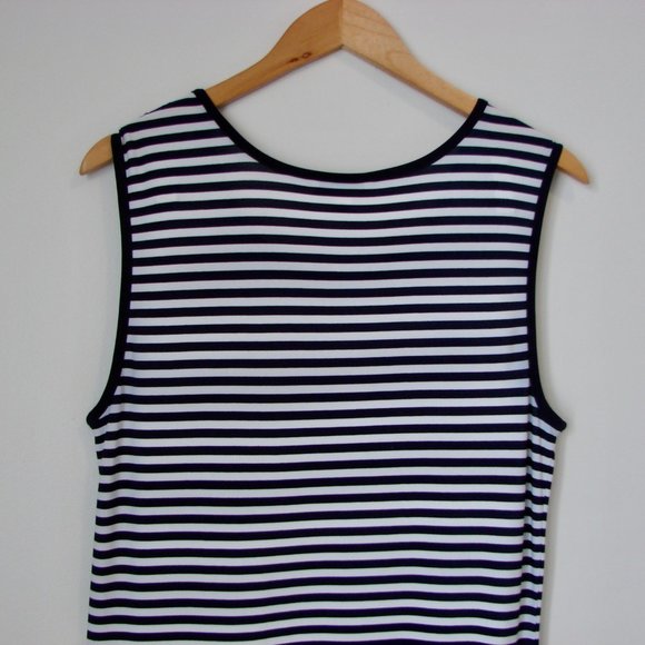 Maxi Dress Nautical Cruise Blue White Stripe Tall Sleeveless by Spanner Medium - Picture 12 of 16